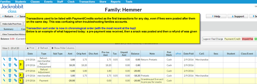 Family Traction Tab screenshot in Jackrabbit Care software