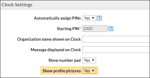 Clock settings screenshot in Jackrabbit Care management software