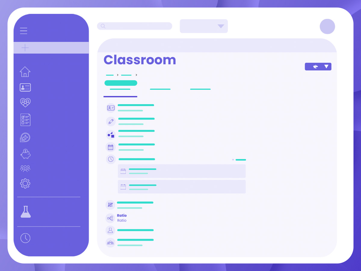 Attendance and classroom ratio management software for child care