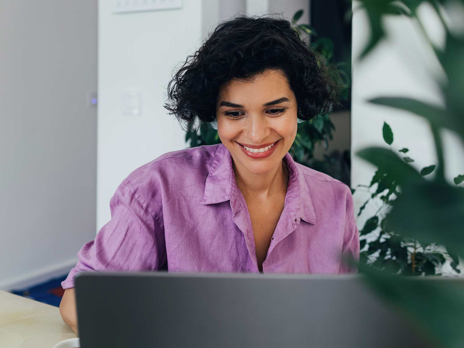 woman on computer