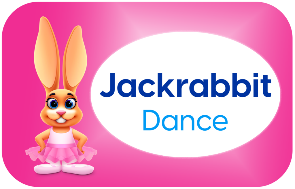 Jackrabbit Dance with bunny pink background tile