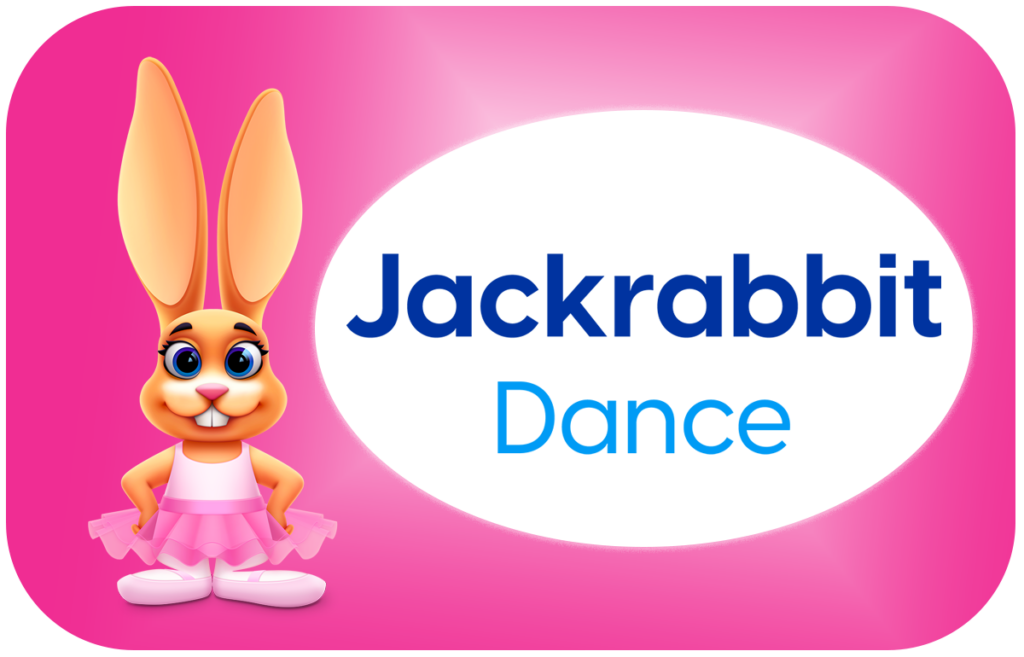 Jackrabbit Dance with bunny pink background tile