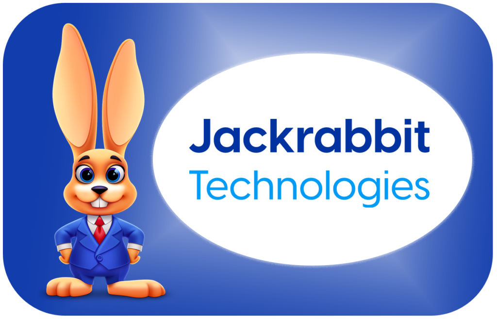 Jackrabbit Technologies with bunny blue background tile