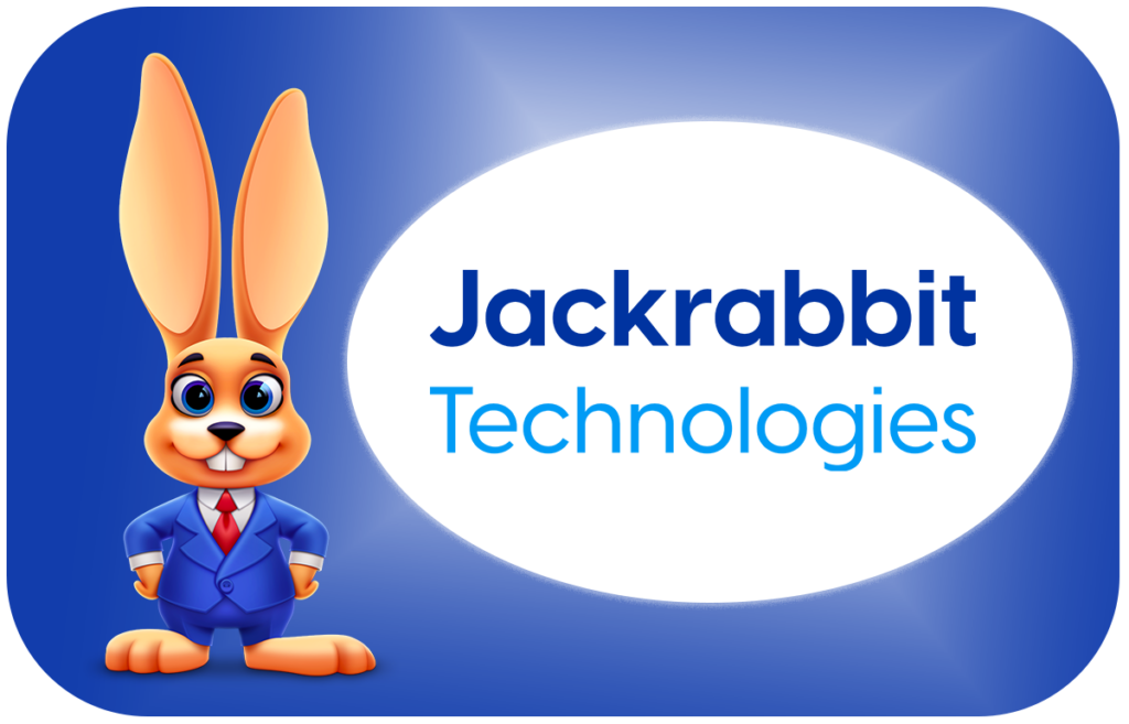 Jackrabbit Technologies with bunny blue background tile