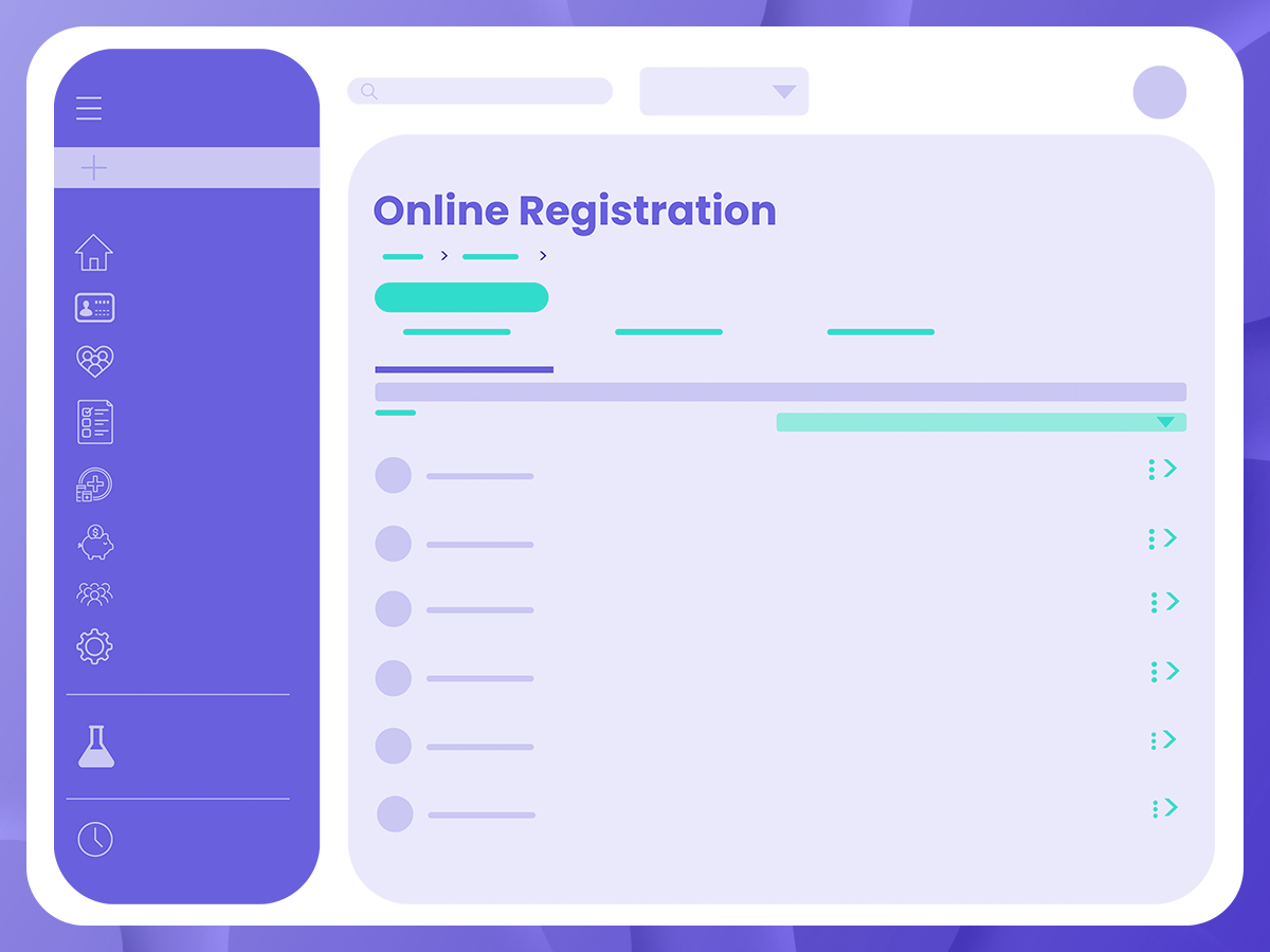 online registration low fidelity graphic