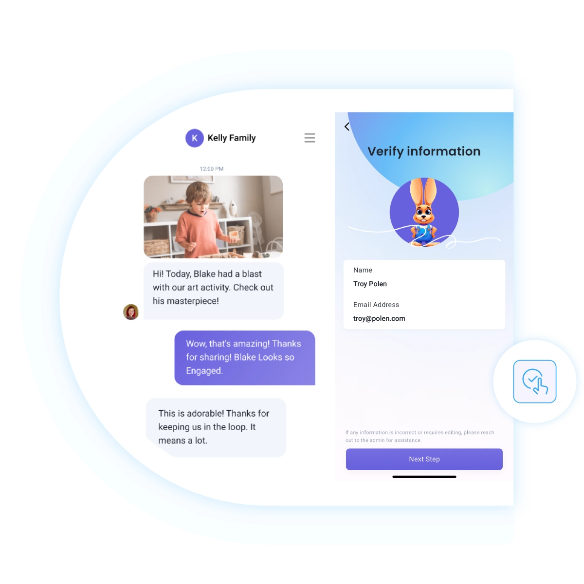 jackrabbit care staff and parent app screenshot