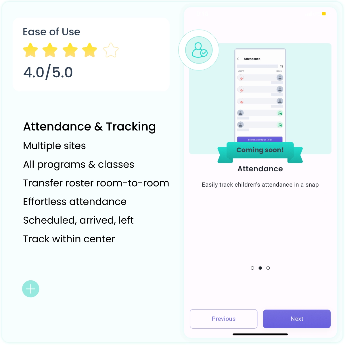 staff app tracking attendance screenshot